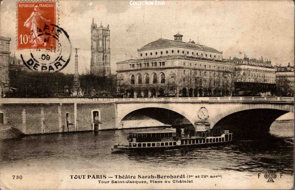 730 - Théâtre Sarah-Bernhardt, Tour St-Jacques, Place du Châtelet