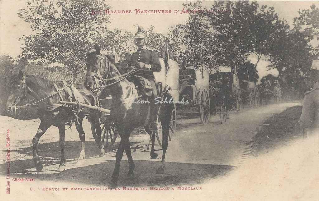 8 - Convoi et ambulances sur la route de Baziège à Montlaur