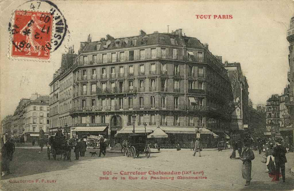 801 - Carrefour Chateaudun pris de la rue du Fbg-Montmartre