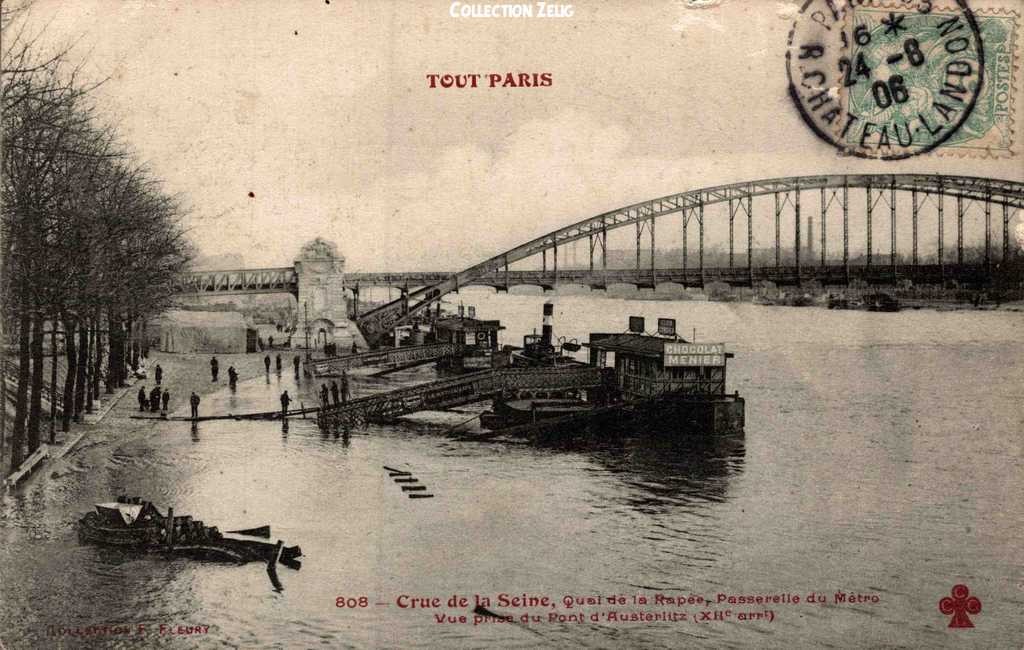 808 - Crue de la Seine - Quai de la Rapée - Passerelle du Métro