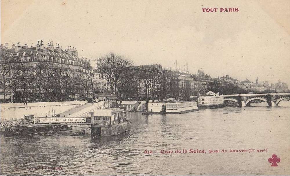 812 - Crue de la Seine - Quai du Louvre