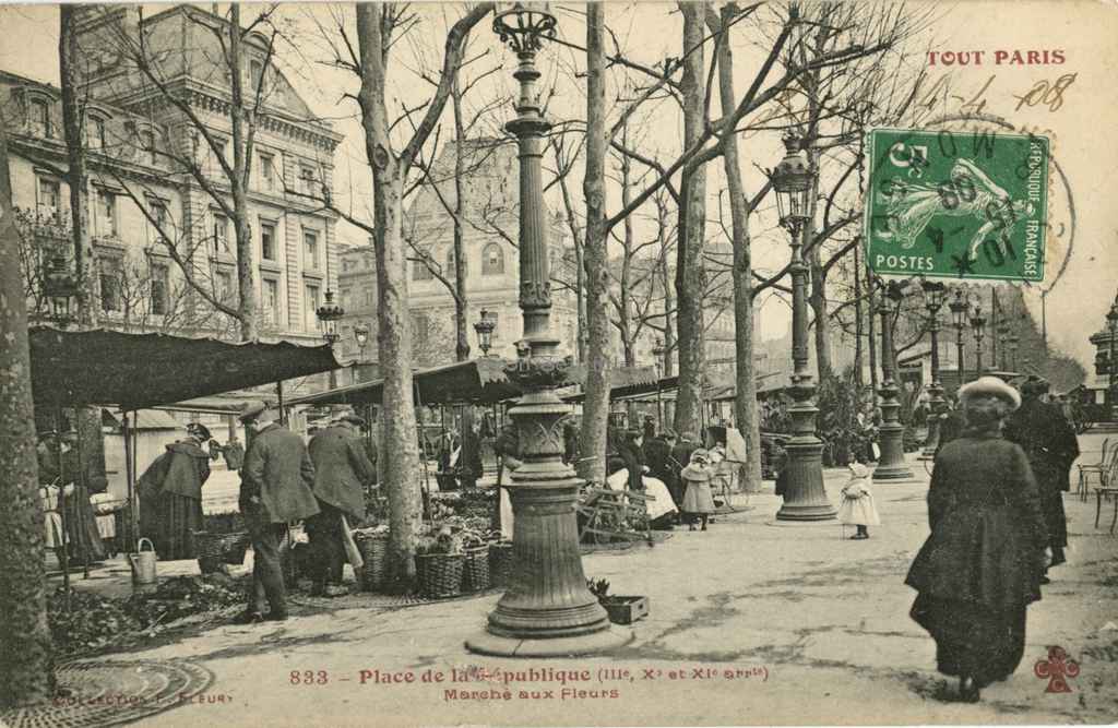 833 - Place de la République, Marché aux Fleurs