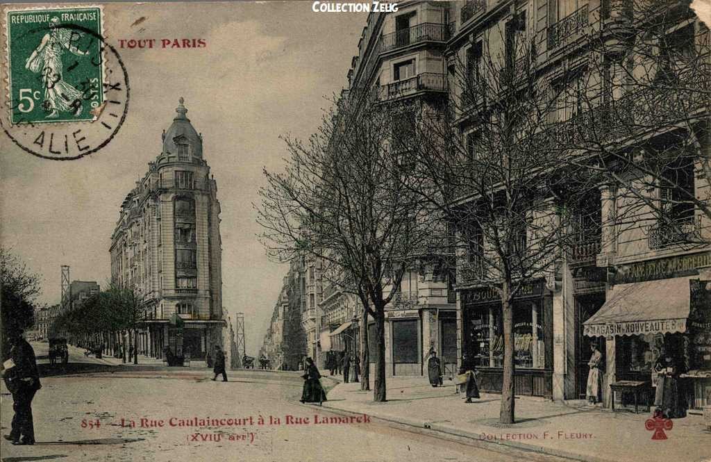 854 - La Rue Caulaincourt à la Rue Lamarck