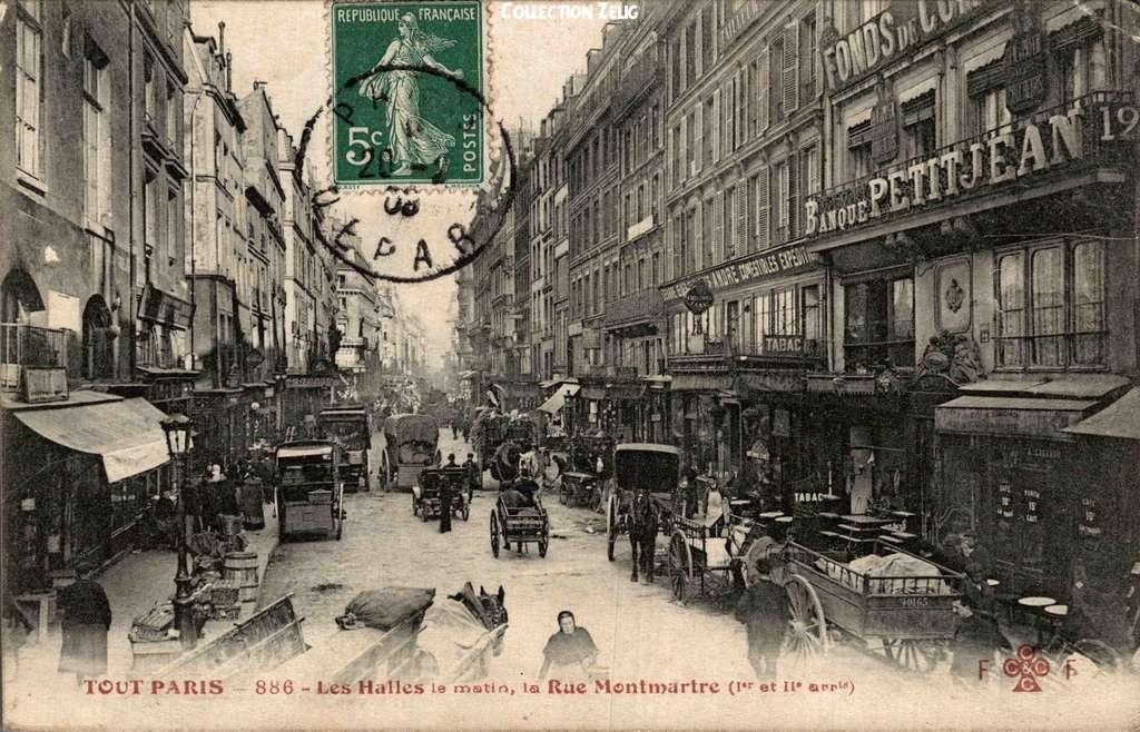 886 - Les Halles le matin - La Rue Montmartre