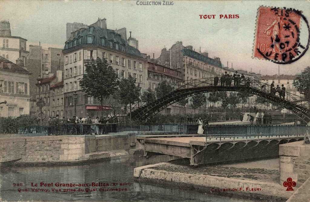 935 - Le Pont Grange-aux-Belles, Quai Valmy - Vue prise du Quai Jemmapes