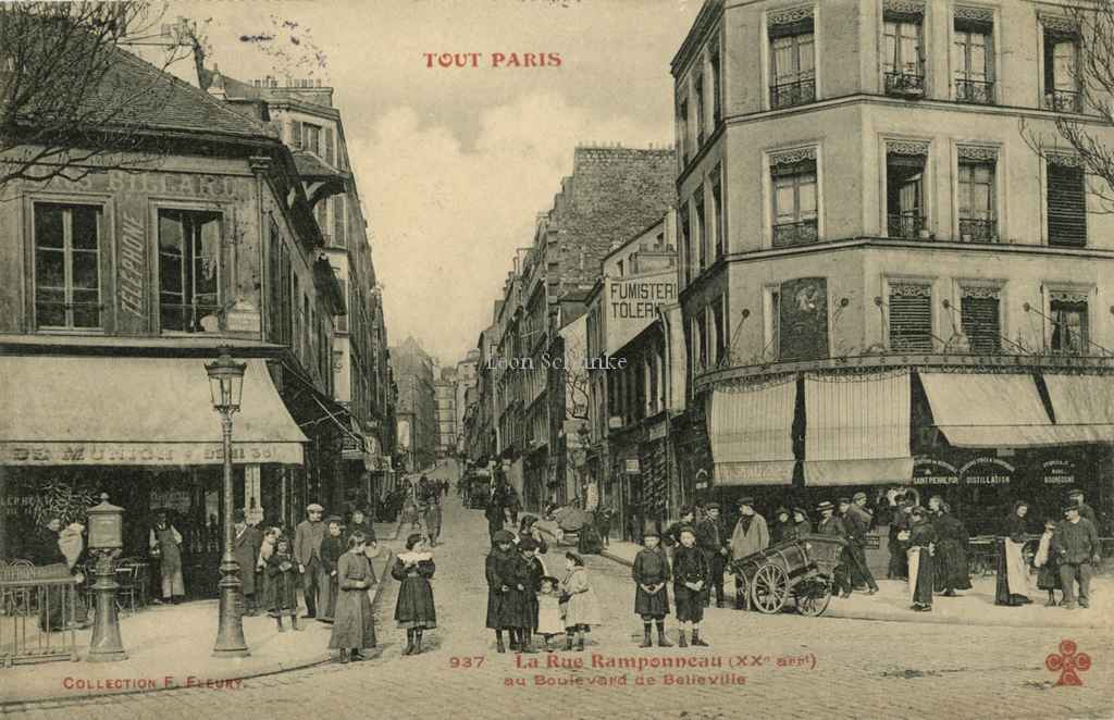 937 - La Rue Ramponneau au Boulevard de Belleville