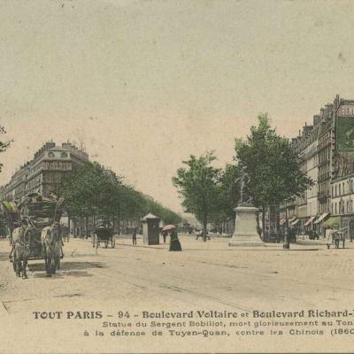 94 - Boulevard Voltaire et Boulevard Richard-Lenoir - Statue de Bobillot ..