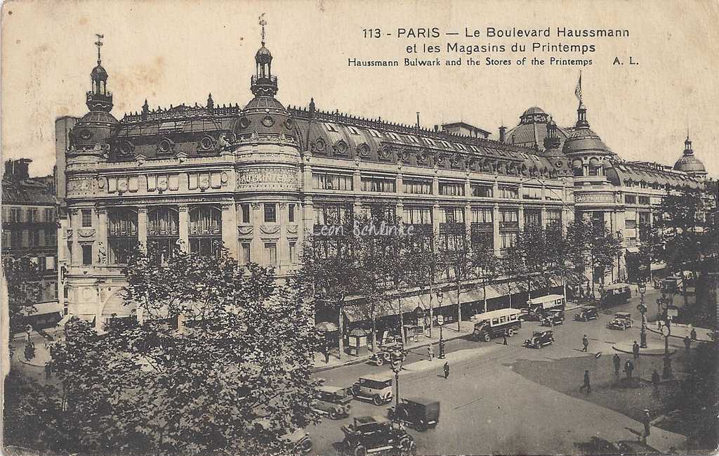 AL 113 - Le Boulevard Haussmann et les Magasins du  Printemps