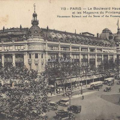 AL 113 - Le Boulevard Haussmann et les Magasins du  Printemps