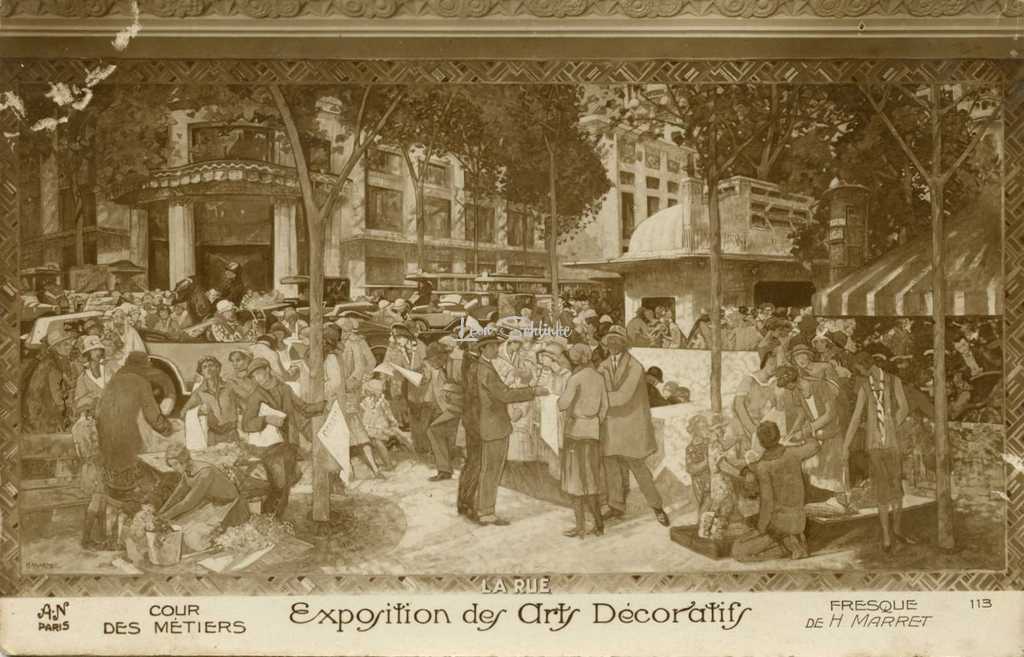 AN 113 - Expo Arts Déco 1925, Cour des Métiers, fresque ''LA RUE''