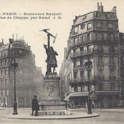JH 1369 - Boulevard Raspail et Statue de Chappe par Ramé