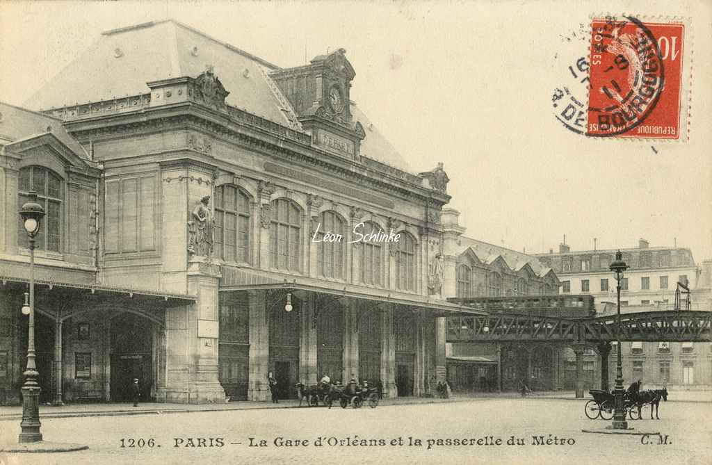 CM 1206 - La Gare d'Orléans et la passerelle du Métro