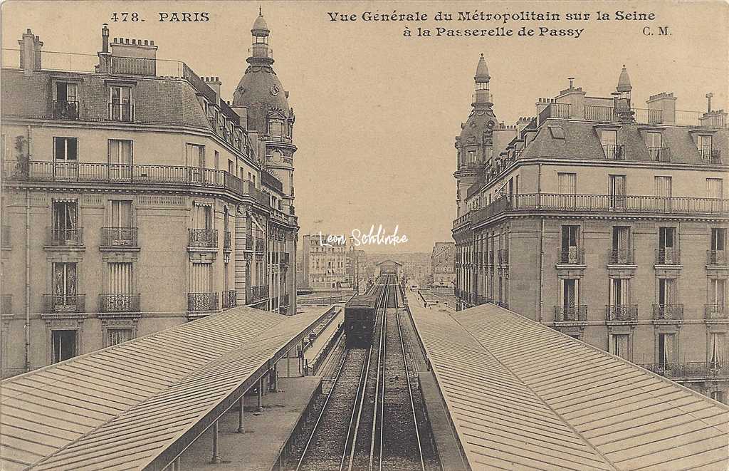 CM 478 - Vue du Métro sur la Seine à la Passerelle de Passy