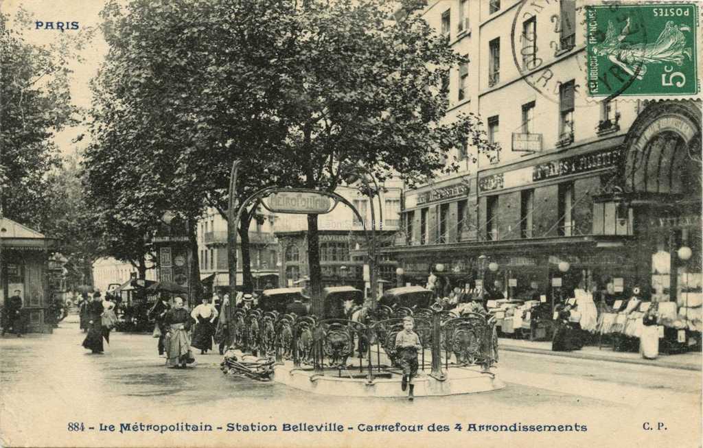 CP 884 - Station Belleville - Carrefour des 4 arrondissements