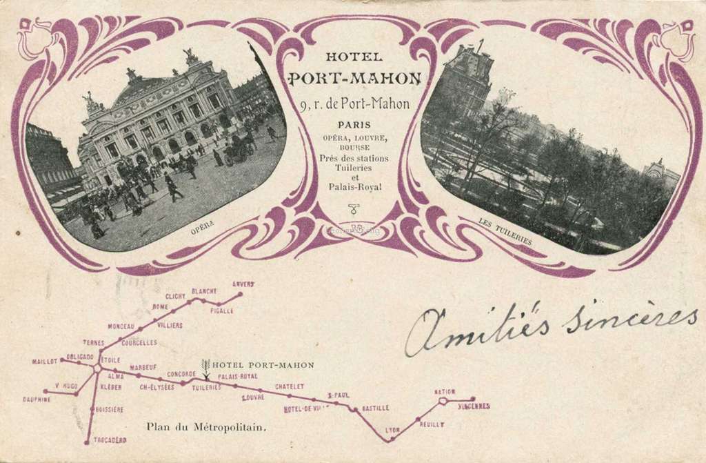 EPI - Plan du Métropolitain - Hôtel PORT-MAHON