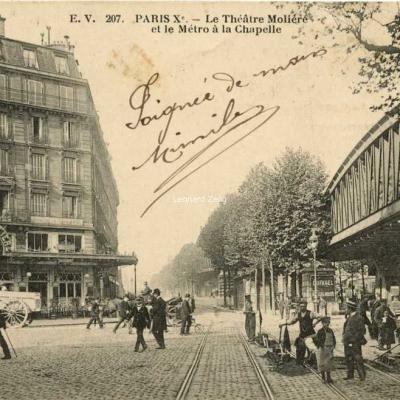 EV 207 - PARIS X° - Le Théâtre Molière et le Métro à la Chapelle