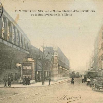 EV 268 - PARIS - Le Métro Station d'Aubervilliers et le Boulevard de la Villette