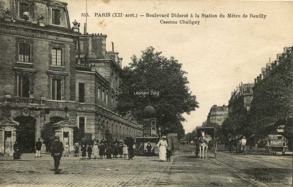 FF 355 - PARIS - Boulevard Diderot à la Station du Métro de Reuilly - Caserne Chaligny