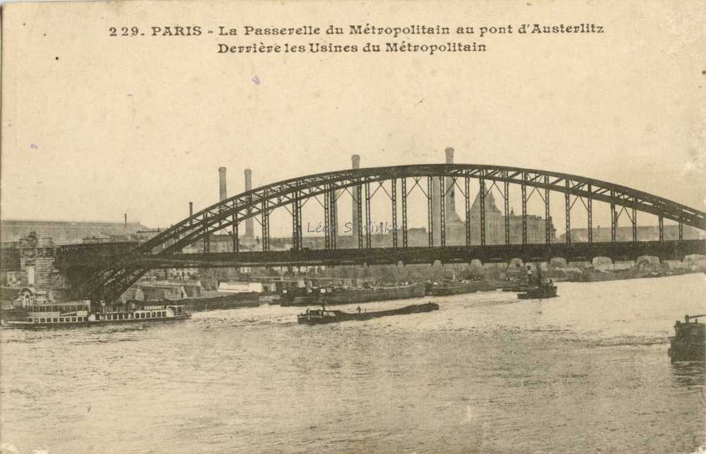 Inconnu 229 - La Passerelle au Pont d'Austerlitz, les Usines du Métro