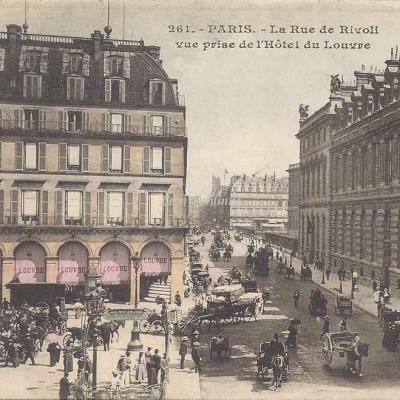 Inconnu - 261 - La Rue de Rivoli vue prise de l'Hôtel du Louvre