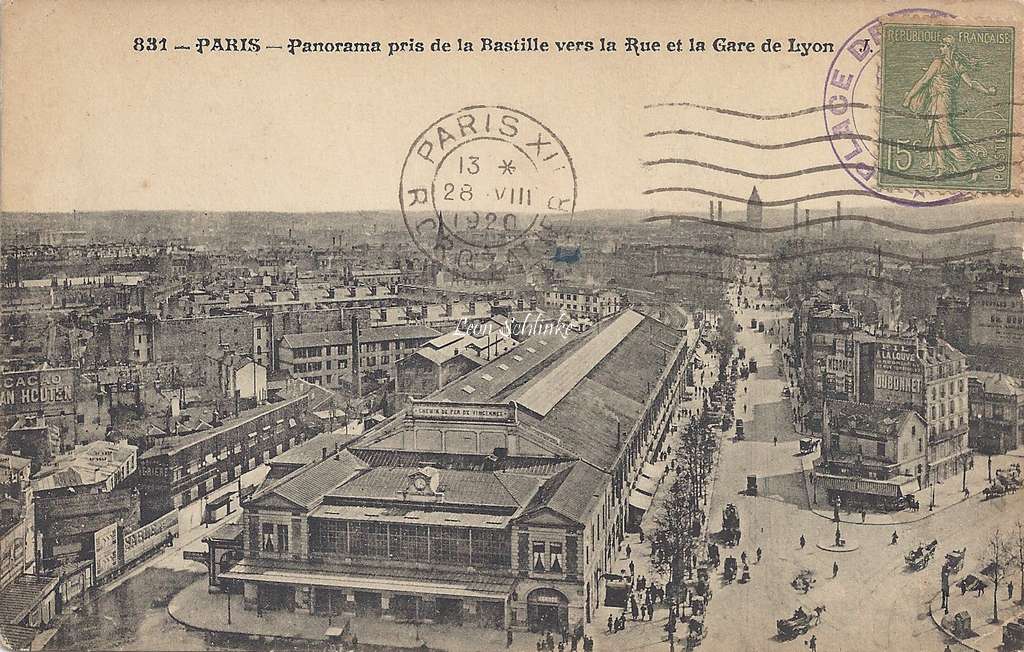 JH 831 - Panorama pris de la Bastille vers la Rue de la Gare de Lyon