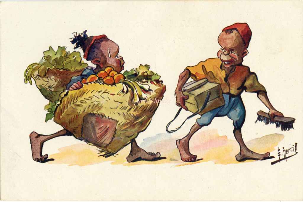 Le marchand de légumes et le cireur