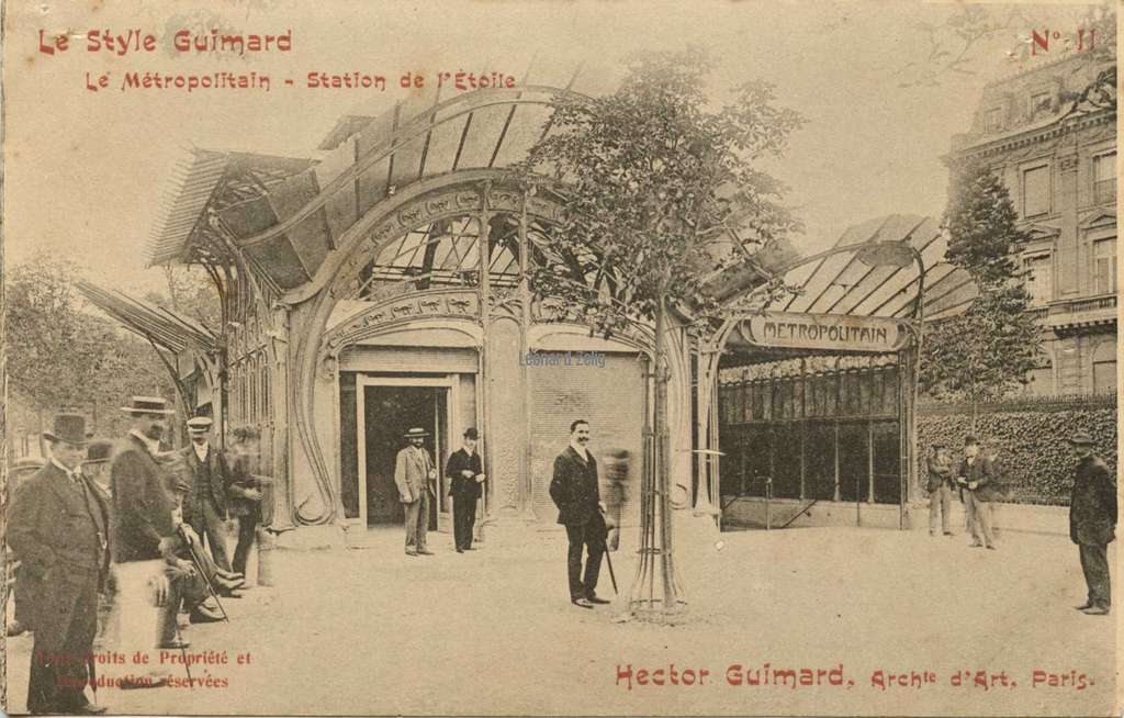11 - Style Guimard - Le Métropolitain - Station de l'Etoile