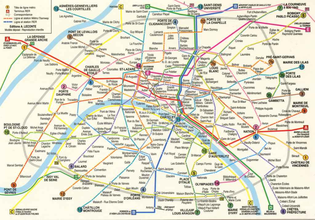 Leconte 101 226C - Plan du Métro et du RER