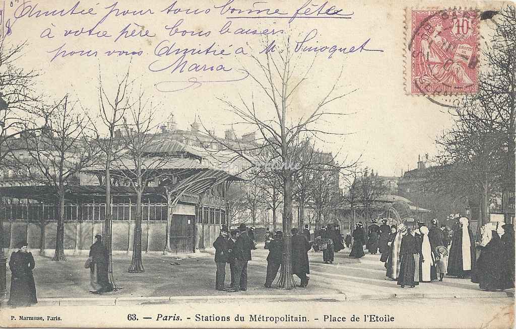 Marmuse 63 - Stations du Métropolitain - Place de l'Etoile