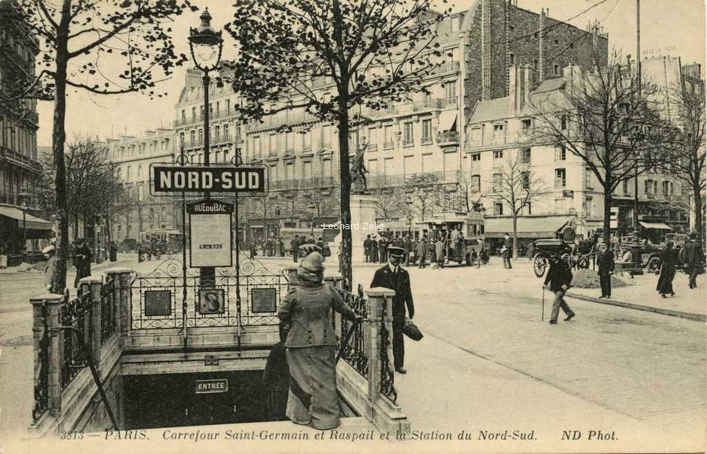 ND 3813 - PARIS - Carrefour St-Germain et Raspail - Métro Nord-Sud