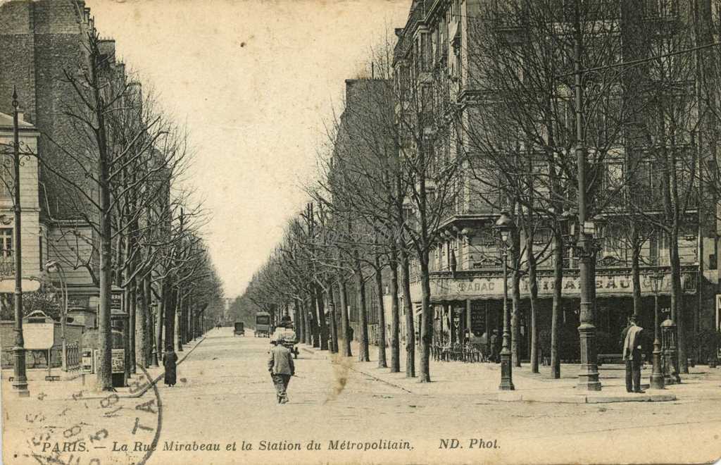 ND - PARIS - La Rue Mirabeau et la Station du Métropolitain