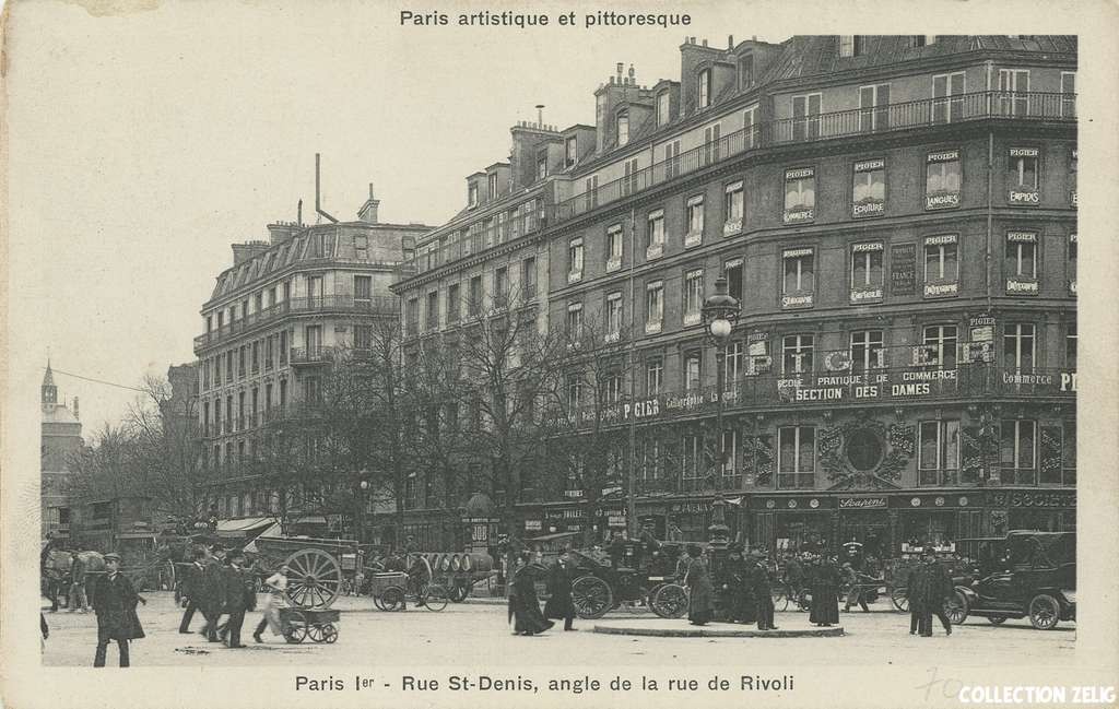 PARIS I° - Rue Saint-Denis - Angle de la Rue de Rivoli