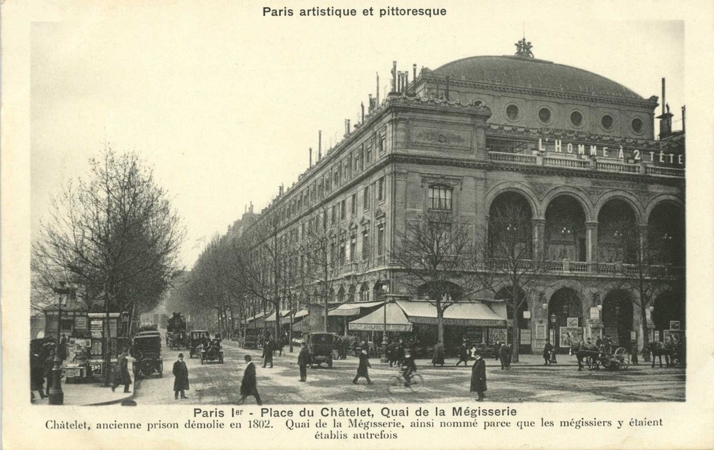 PARIS I° - Place du Châtelet, Quai de la Mégisserie