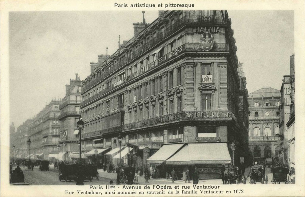 PARIS II° - Avenue de l'Opéra et rue Ventadour