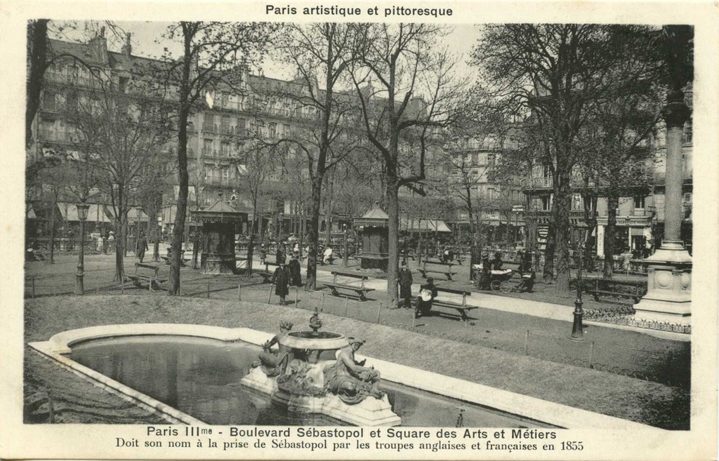 PARIS III° - Boulevard Sébastopol et Square des Arts et Métiers