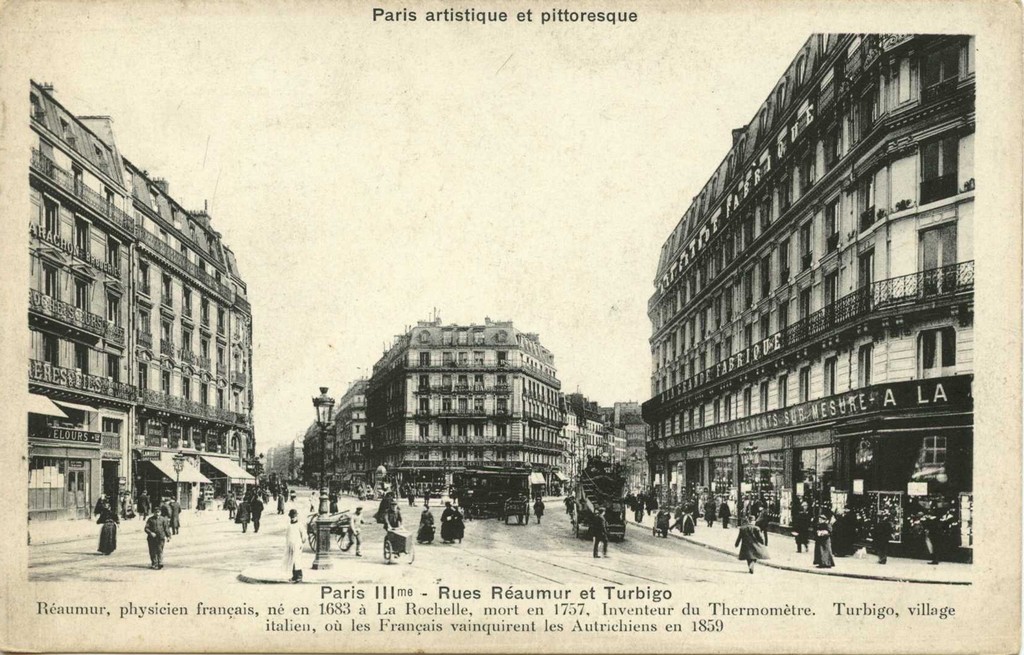 PARIS III° - Rues Réaumur et Turbigo