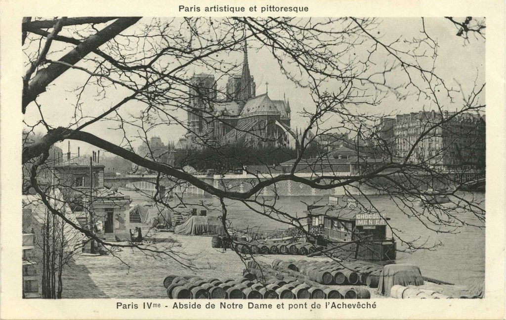 PARIS IV° - Abside de Notre Dame et pont de l'Archevêché