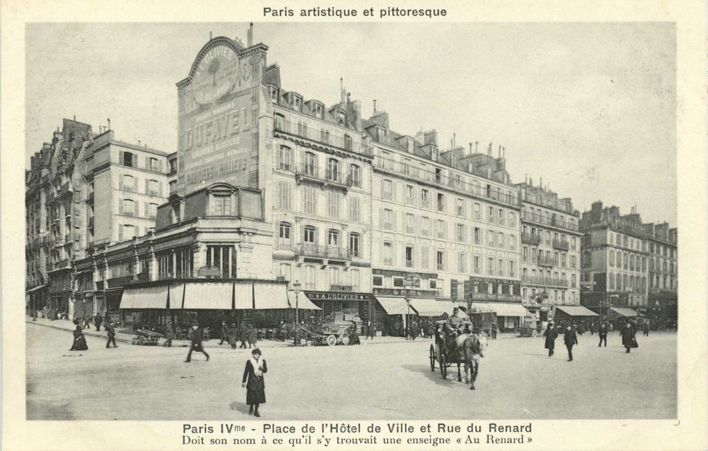 PARIS IV° - Place de l'Hôtel de Ville et Rue du Renard