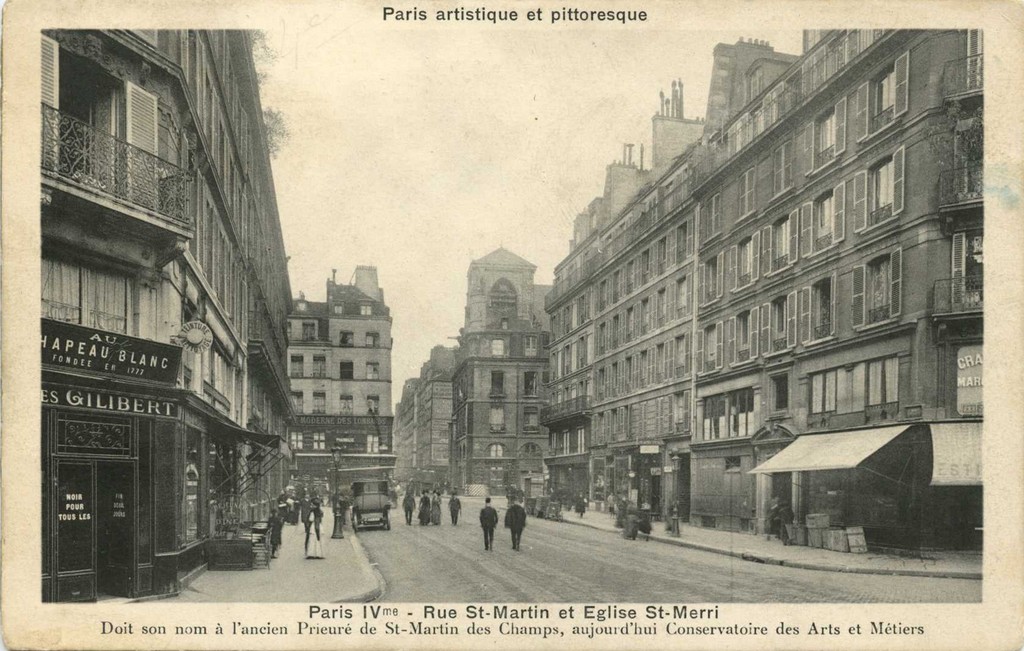 PARIS IV° - Rue St-Martin et Eglise St-Merri