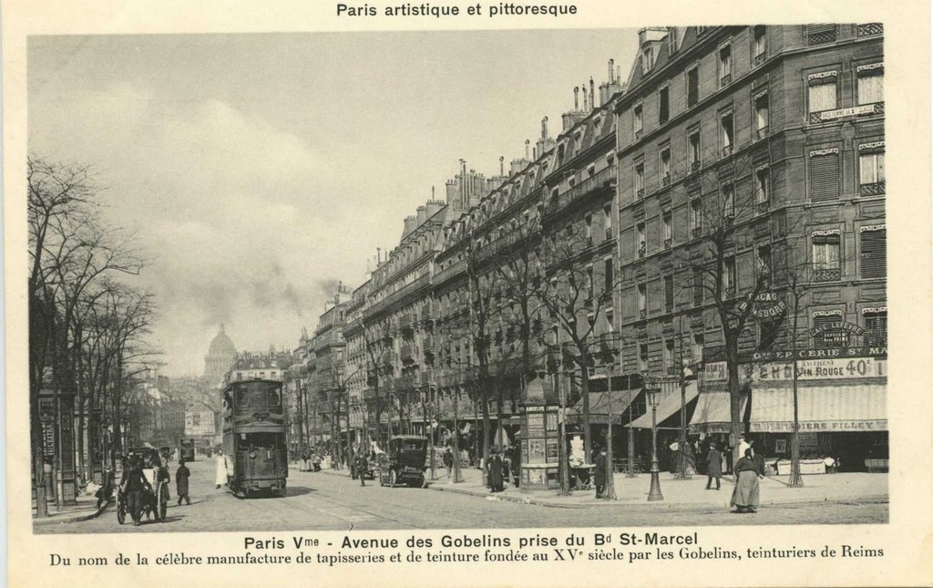 PARIS V° - Avenue des Gobelins prise du Bd St-Marcel