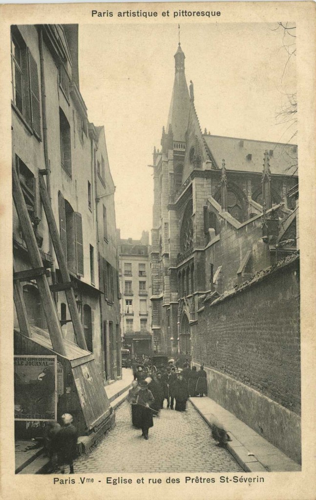 PARIS V° - Eglise et rue des Prêtres St-Séverin
