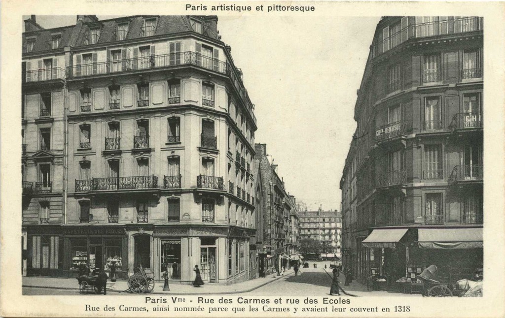 PARIS V° - Rue des Carmes et ru e des Ecoles