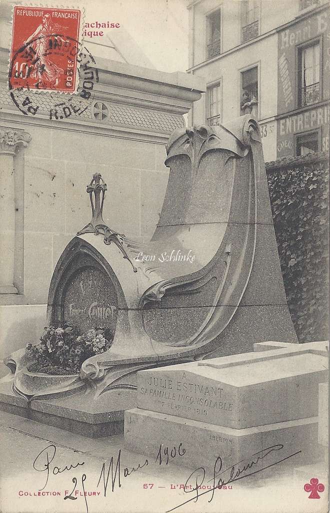 Père Lachaise - Fleury 57 - L'Art Nouveau - Tombe d'Ernest Coilliot