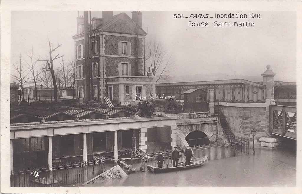 Rose 531 - Inondations 1910, Ecluse St-Martin