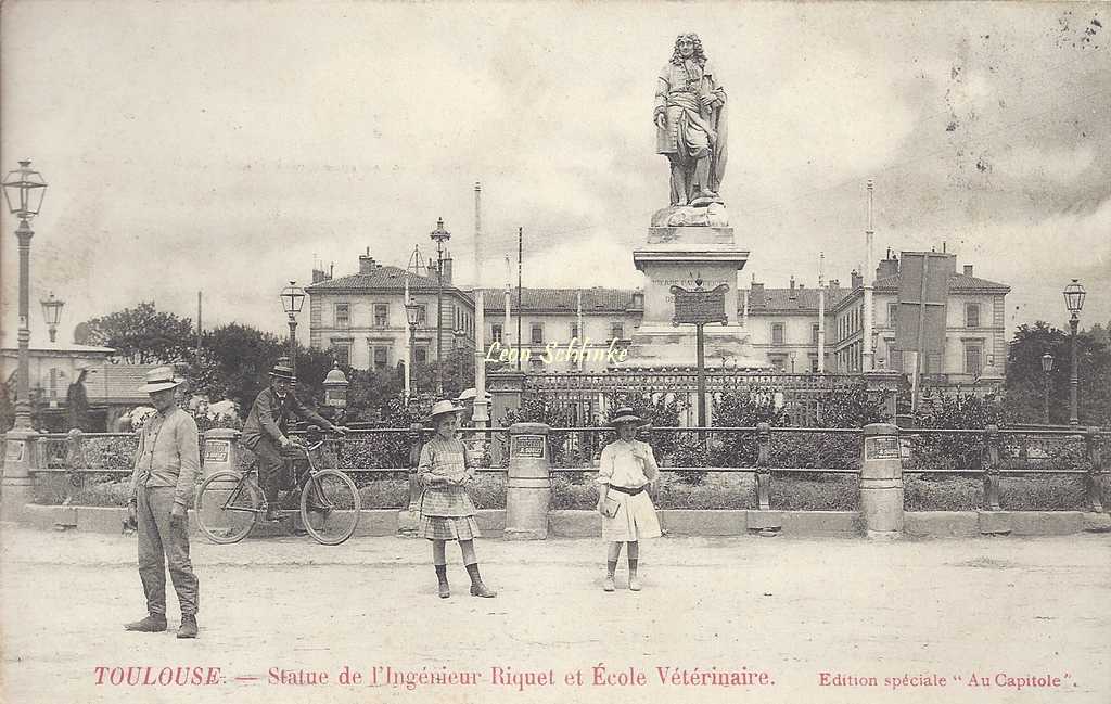 Statue de l'Ingénieur Riquet et Ecole Vétérinaire