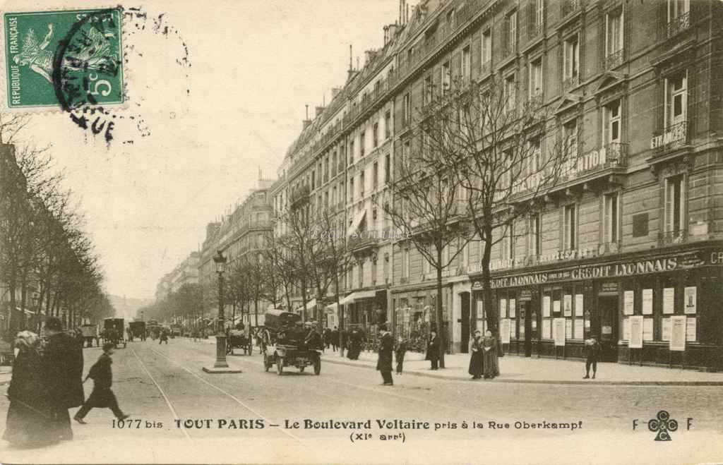 Tout Paris 1077 bis - Le Boulevard Voltaire pris à la Rue Oberkampf