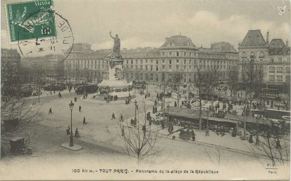 Tout Paris 180 bis M -  Panorama de la place de la République
