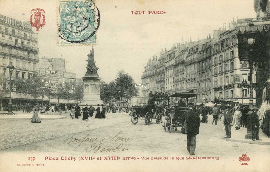 Tout Paris 239 - Place Clichy  - Vue prise de la Rue St-Pétersbourg