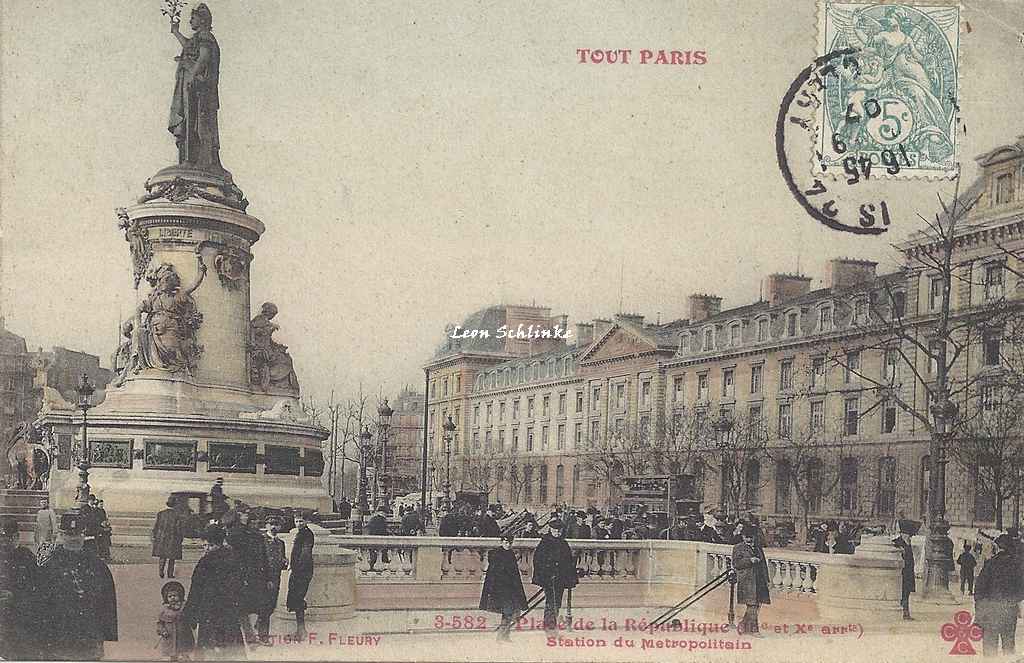 Tout Paris 3-582 - Place de la République - Station du Métropolitain