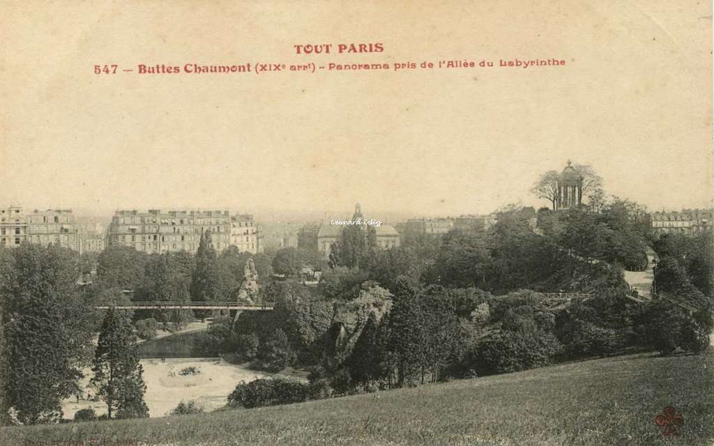 TOUT PARIS 547 - Panorama pris de l'Allée du Labyrinthe